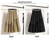 Plus Size Elegant A-line Fluffy Skirt - Spring/Summer Korean Style, Casual High-Waisted, Versatile Mid-Length Skirt