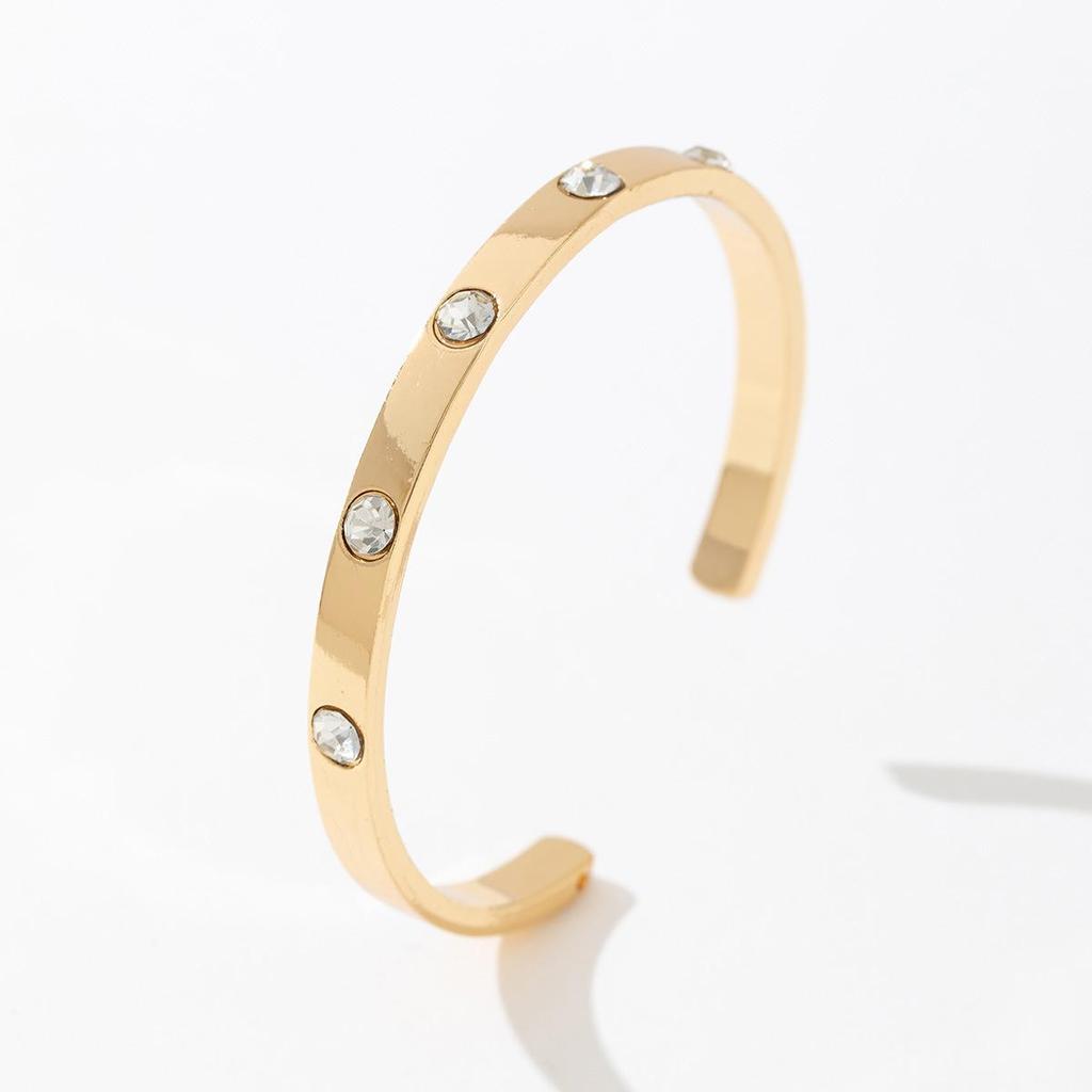 Gold Rhinestone High-End Women's Luxury Simple Ring Bracelet Jewelry