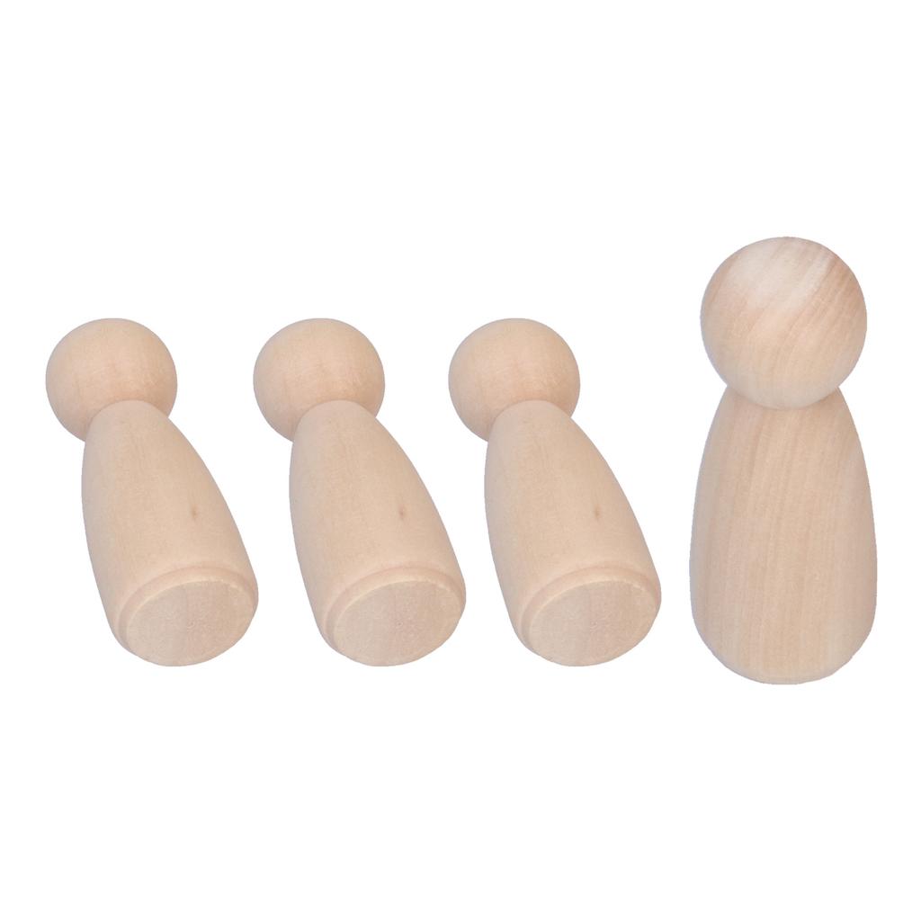 10Pcs Unfinished Wooden Peg Dolls Family Peg Dolls Bodies Kit for DIY Graffiti PaintingFemale Peg