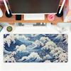 Japanese Ocean Wave Large Mouse Pad Blue SeaWave NonSlip Rubber Desk Mat Extended Keyboard Pad For Gaming Office Home Decor