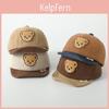 Striped Baseball Cute Baby Bear Cap Cartoon Soft Brim Cotton Infant Boy Girl Peaked Cap Autumn Winter Corduroy Warm Toddler Hats