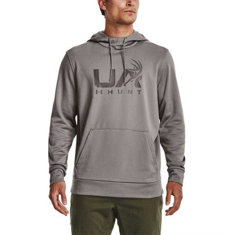 Under Armour Letter Print Fleece Hunting Sports Hoodie Men hoodies Gray 1375114-294