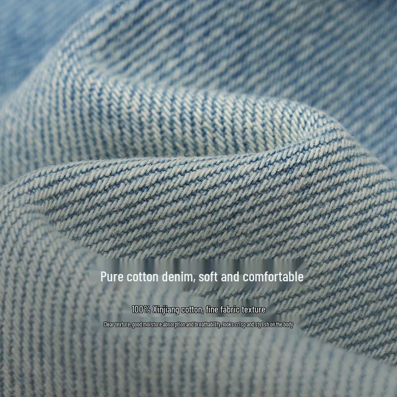 INMAN 100% Xinjiang Cotton Vintage Washed Frayed Hem Denim Bermuda Shorts