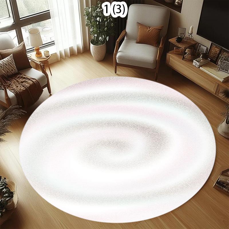 

Retro Geometric Round Rug Colorful Minimalism Pattern Modern Home Decor Carpet Soft Non-Slip Floor Mat for Living Room Bedroom 80cm
