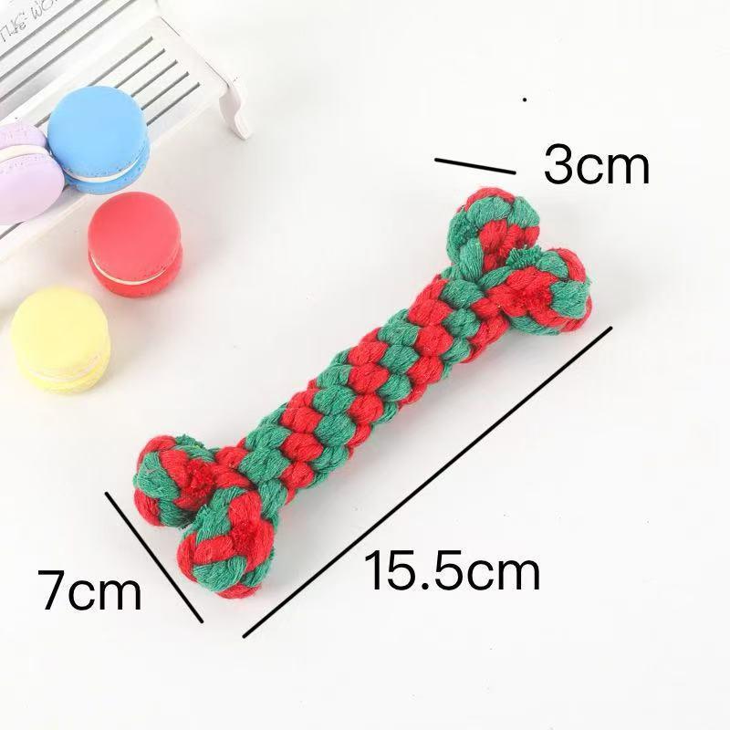 

Рождественская цветная хлопковая веревка кость игрушка для собаки