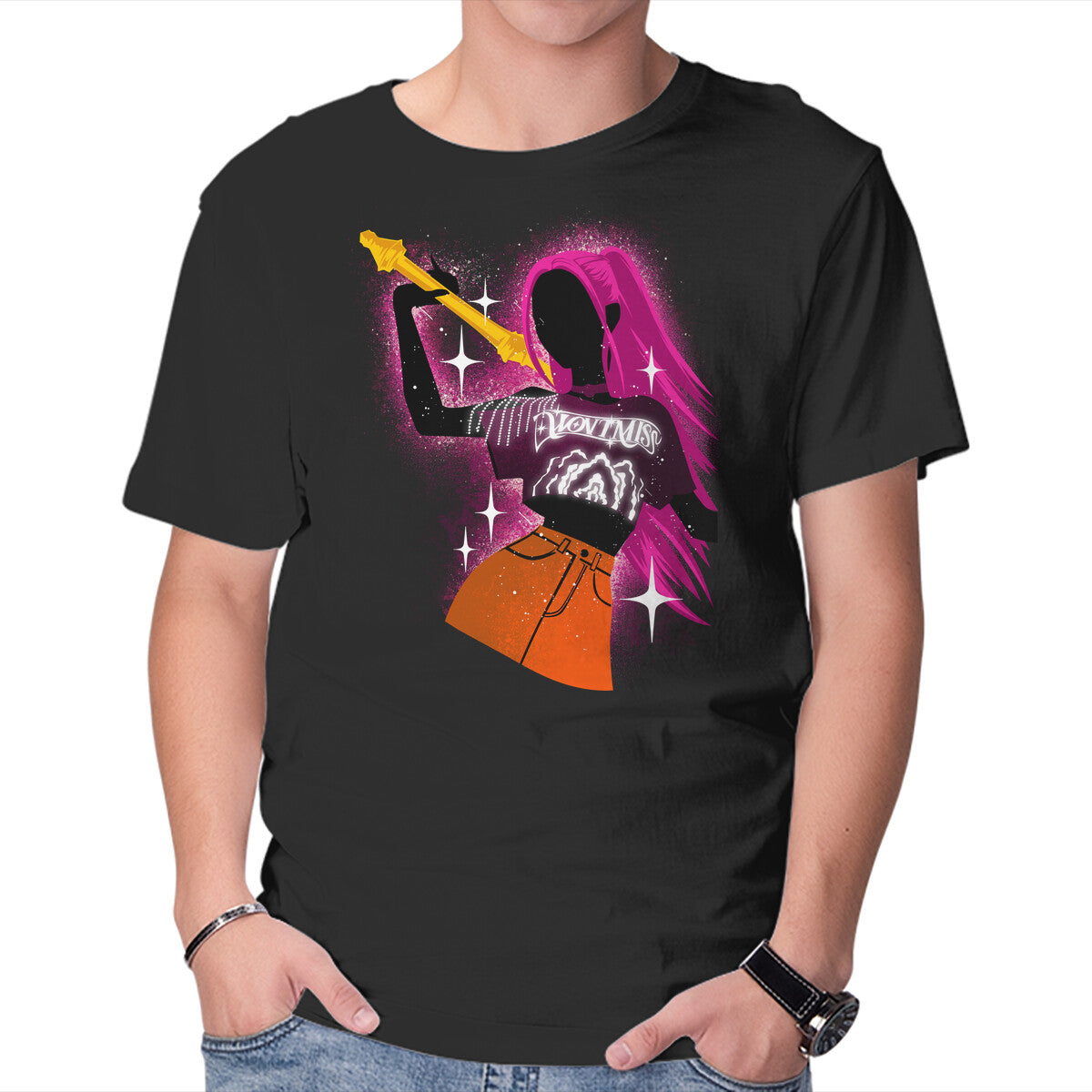 Unisex Crew Neck T-Shirt Mira Shadow Graphic Short Sleeve Casual Tee XXL