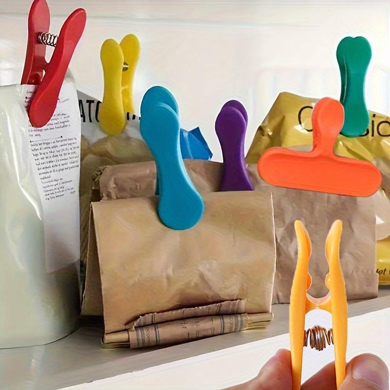 11pcs Reusable Snack Bag Clips  Colorful Snack Bag Clips |3Large clips&8 small clips|Portable Multifunctional Food Sealing Clips