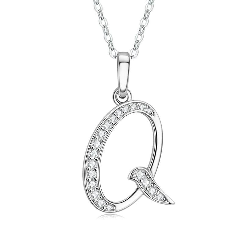 New Design 26 English Letter Zircon Pendant Necklace Trendy Temperament Personality Necklaces Fashion Jewelry Gift