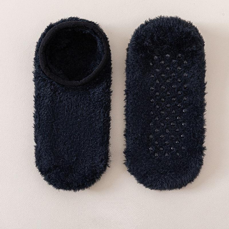 Winter Thick Coral Fleece Floor Socks - Home Anti-slip Sock Cover - Pure Color - Versatile - Boat Socks - Fall and Winter Sleep Socks