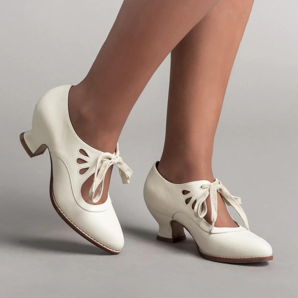 New Hollow Out High Heels Lace Up Plus Size Women's Casual Shoes