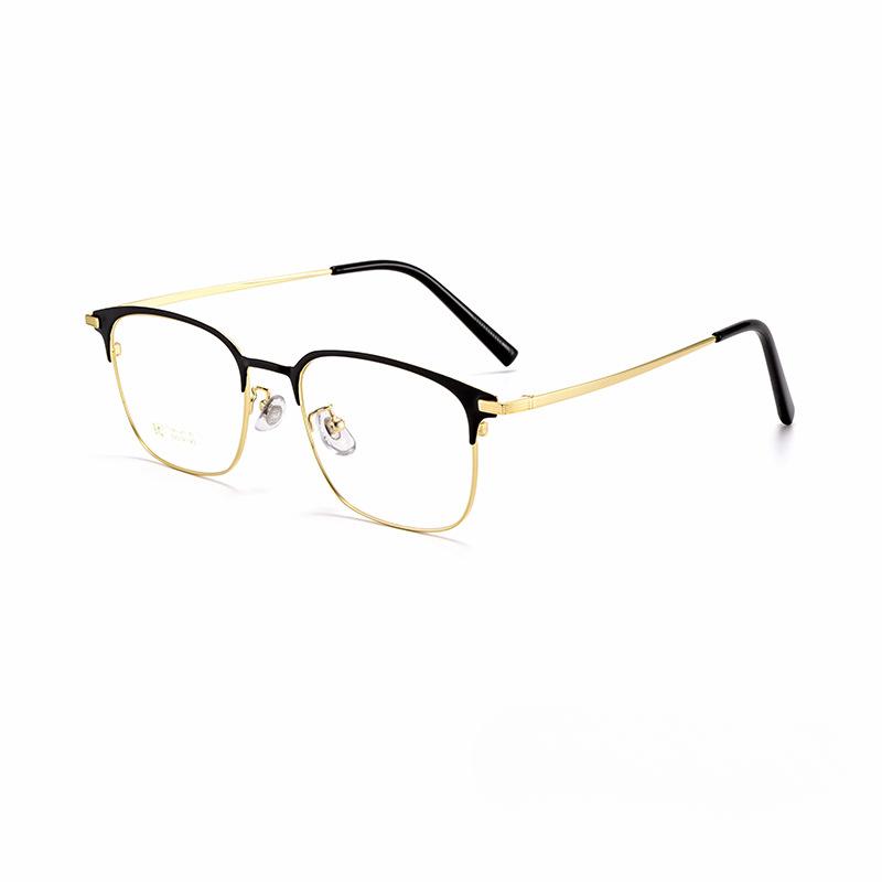 Leisure Men's Eyebrow Frame Titanium Frame IP Plating Korean Fashion Box Glasses Frame Can Be Equipped with Anti-blue Light.