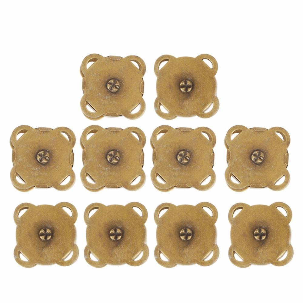 10pcs Bronze Tone&Silver Magnetic Snap Fasteners 18mm Sew On Magnets Magnet Buckle DIY Clothing