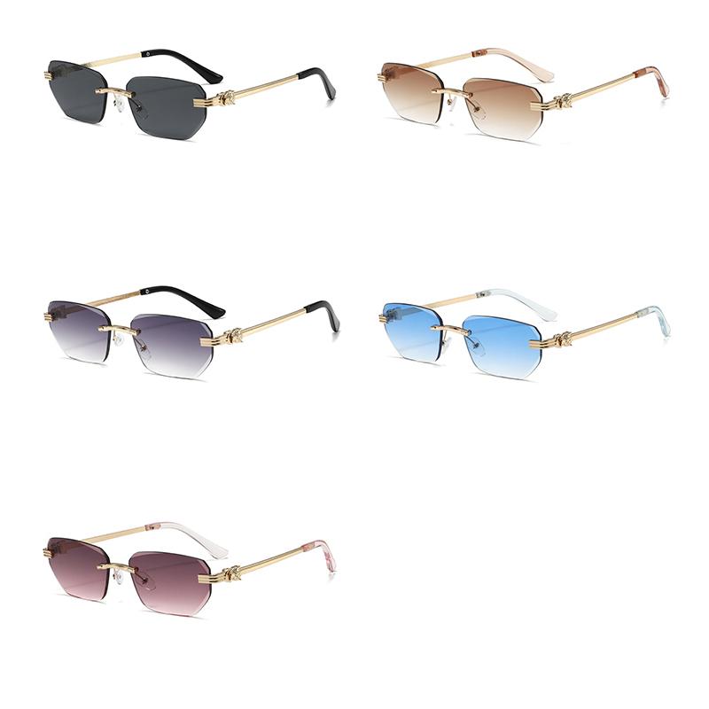 Xiaomi Rimless Gradient Sunglasses for Women Gold Metal Decor Temples UV400 Cutting Lens Fashion Travel Beach Shades Eyewear