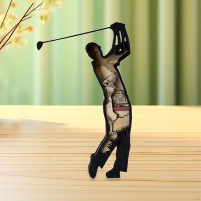 Sportlerfigur für Tischplatte, Holzornament Spieler Design Wohnraum