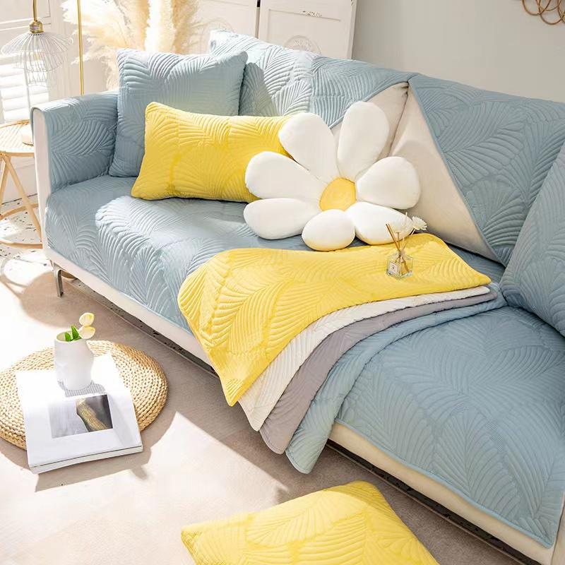 Four Seasons Universal Sofa Cushion Solid Color Modern Combination All-inclusive Universal Sofa Cover Non-slip Nordic Sofa Towel