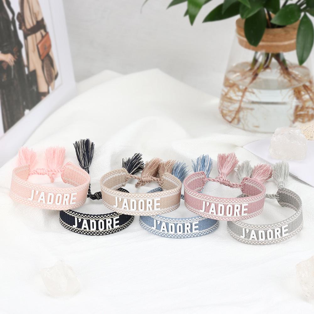 Silicone Letter Woven Bracelet: Women's Handmade Tassel Bracelet Gift