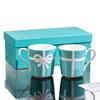 Handbemaltes High Bone China Stadtleben Blaues Tassen- und Untertassenset - Klassisches Design, Perfekt für Milch & Kaffee, Ideales Einweihungsgeschenk