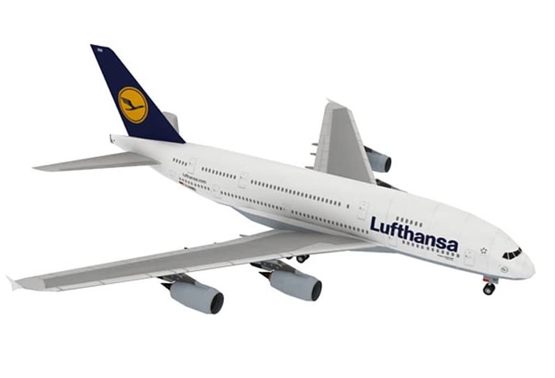 

3D Сборная Бумажная Модель Самолета Airbus (Lufthansa A380-800 Масштаб 1/144)