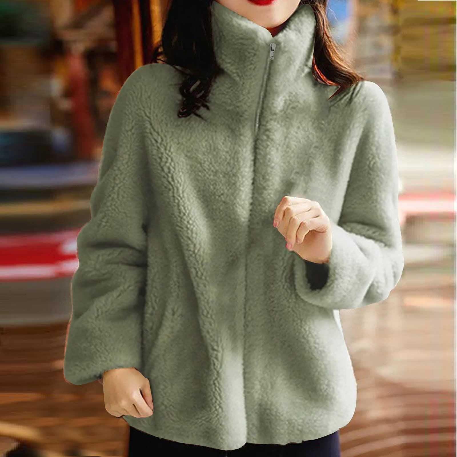 

Женская повседневная мода, новый свитер на молнии, женская двухсторонняя бархатная однотонная теплая куртка с высоким воротником XXXXL