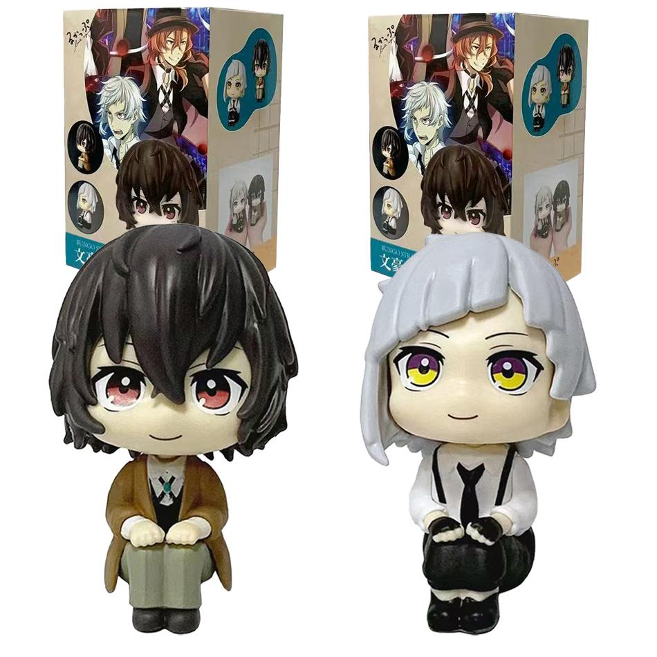 Stray Bungou Dogs Anime Figure - Nakajima Atsushi  Dazai Osamu Q Version Action Figures 10Cm Pvc Collectible Toys
