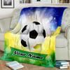 1PC Custom Name Soccer Ball Bright Background blanket versatile,all-season throw suitable for the living room,bedroom,camping,travel,and gift