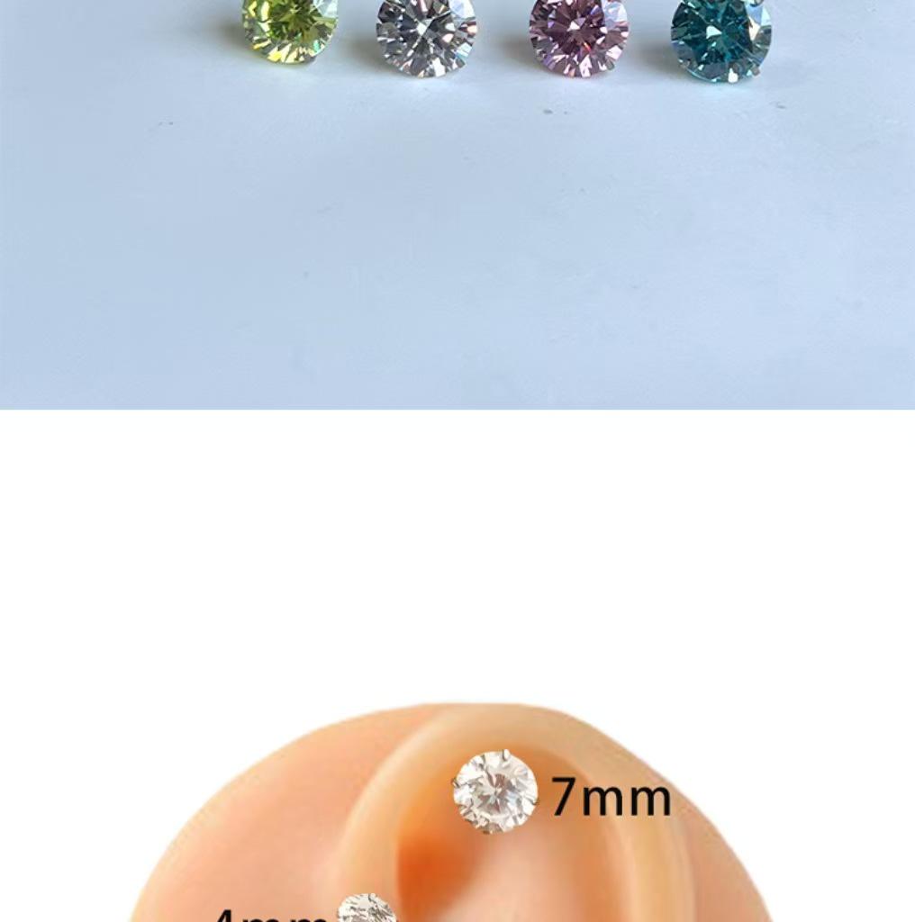 Exquisite Zirkon Push-Back Flachboden Titan Ohrstecker