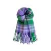 Plush Plaid Wool Scarf Tassel Cape Wraps Warm Winter Cashmere Scarves  Student