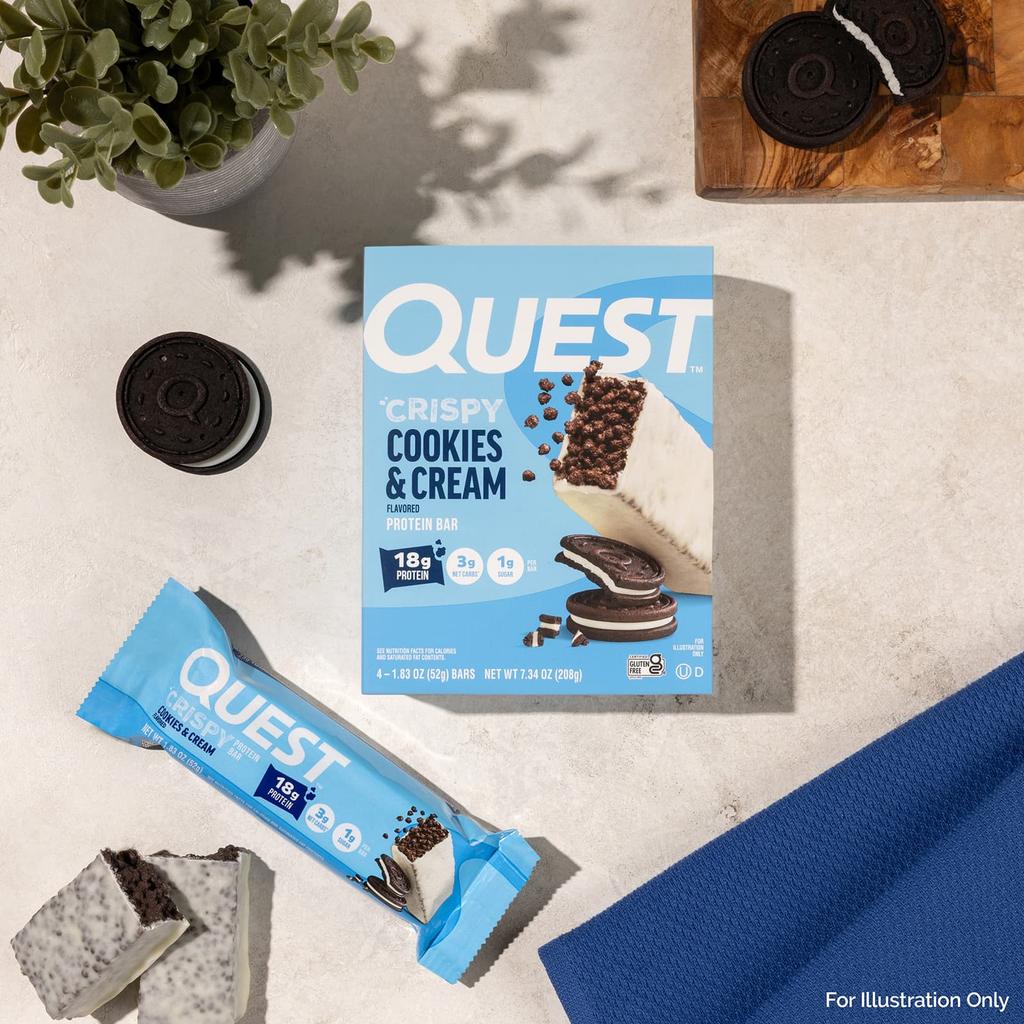 Quest Nutrition, Protein Bar, Cookie & Cream, 4 Bars, 52g (1.83oz) each