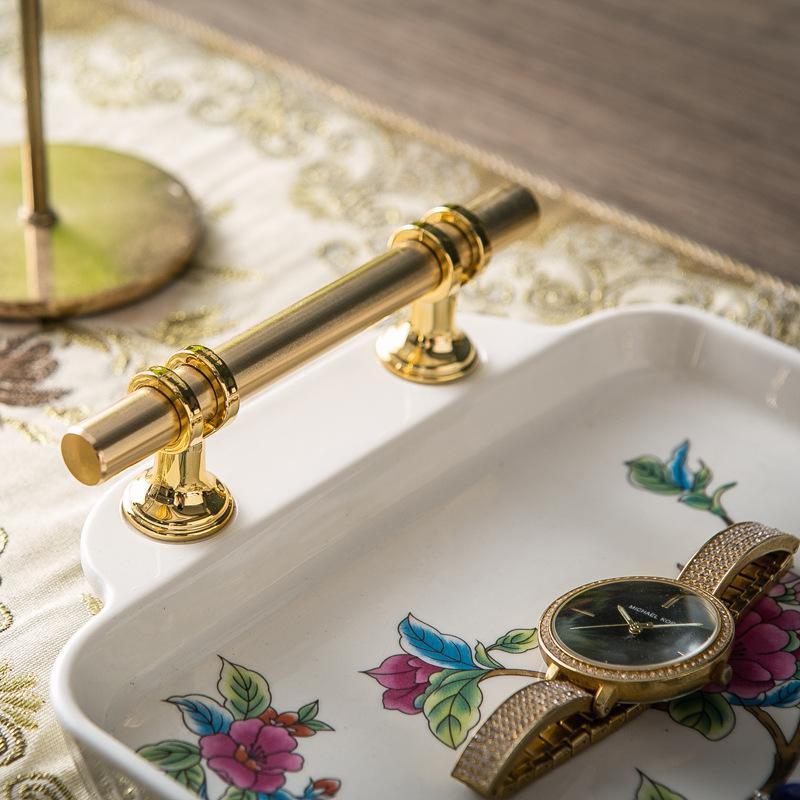 Ceramic Tray, Tea Tray, European Style Home Retro Rectangular Tray, Storage Ornament