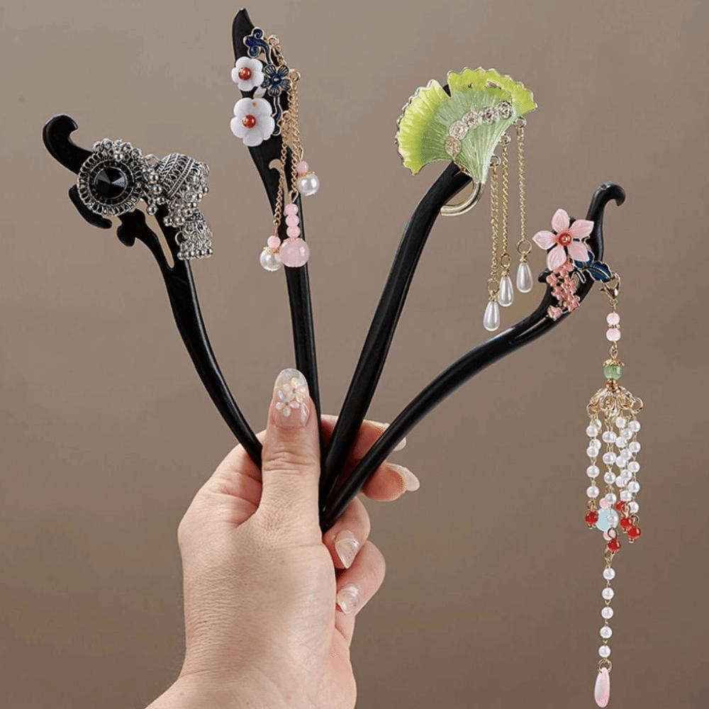 Tassel Chinese Style Hairpin Wooden Hanfu Headwear Sandalwood Hair Stick Hair Sticks for Buns