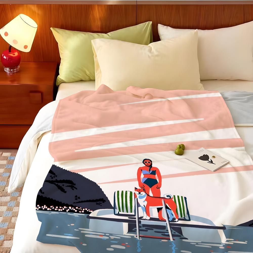 Artist P-Paul S-Sirand Throw Flannel Throw Blanket, Lightweight Cozy, Durable Washable Cute Cool