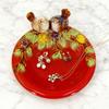 Hand-Painted Ceramic Tray with Bird Fish Owl Design Multi-Functional Jewelry Dish Soap Storage Holder Unique Decorative Tray