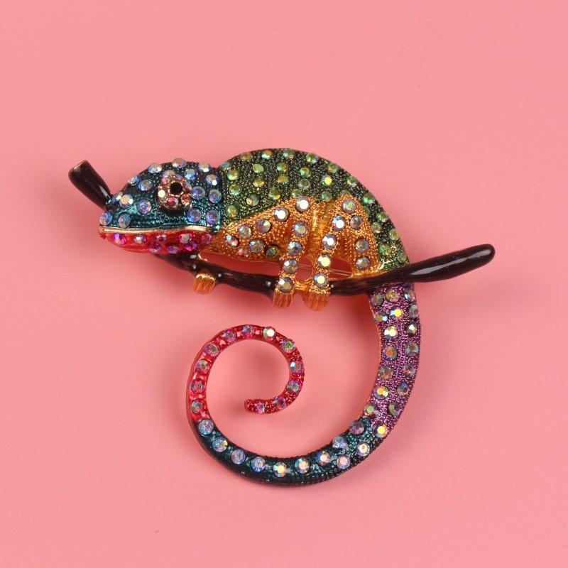 Animal Brooch Vintage Alloy Water Drilling Butterfly Pin For Women Fashion Jewelry
