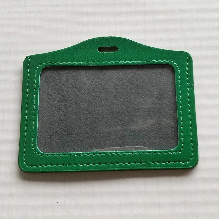 PU Leather Card Sleeve Women ID Badge Case Clear Bank Credit Card Badge Holder Bags School Student Bus Card Cover