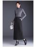 High-Waisted Wool Midi Skirt with Slit – 2025 Winter Style