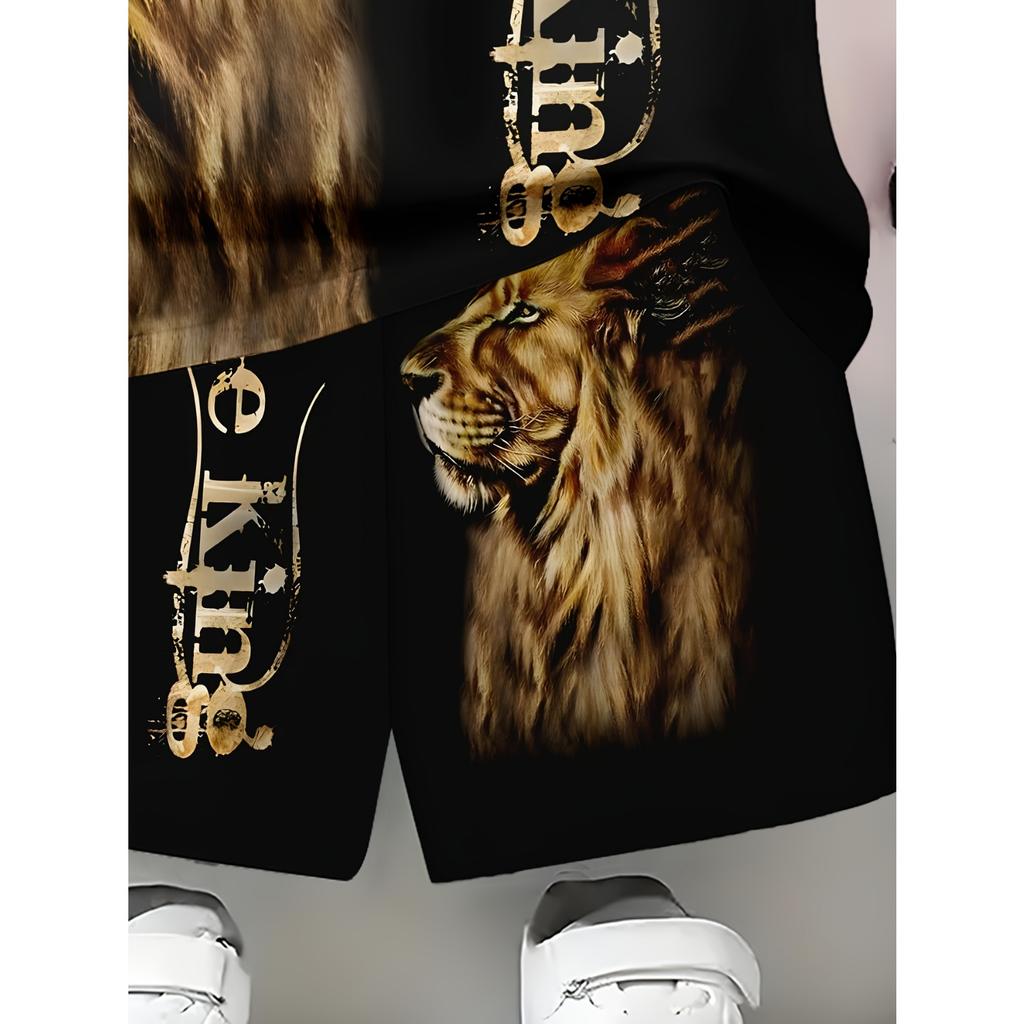 Fashionable 3D Printed Short Sleeve Shorts T-Shirt Set for Boys, Outdoor T-Shirt Shorts Set for Boys