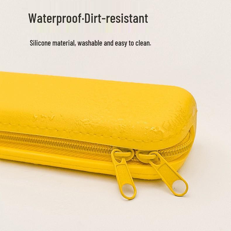 Customizable Silicone Double-Zipper Pencil Case with Logo Printing