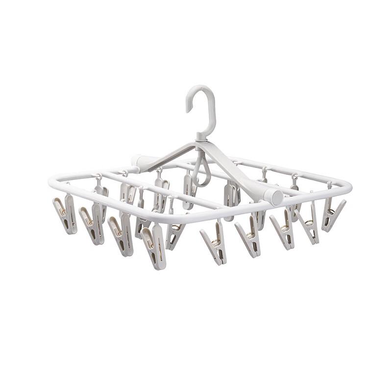 Foldable Clothes Drying Hanger with 20 Clips
