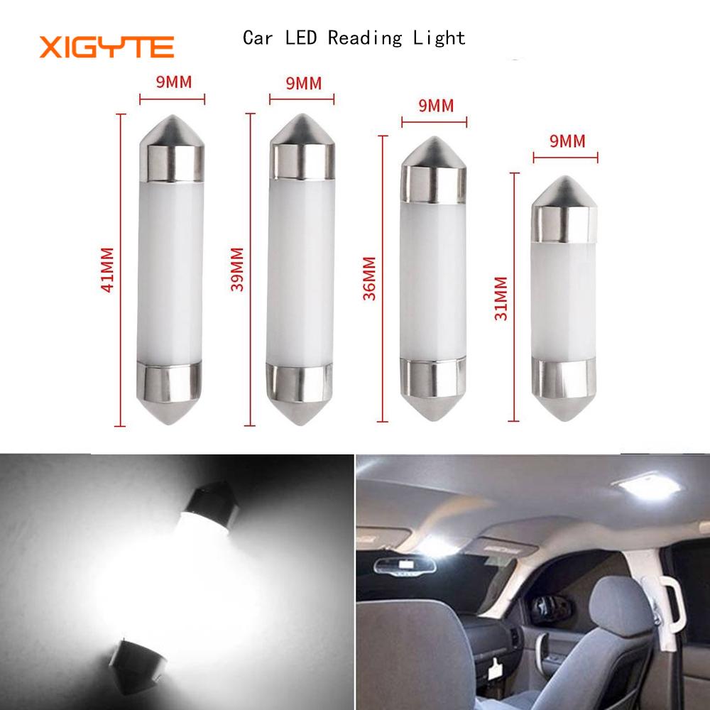 10PCS Super Bright White 41mm C5W COB LED Bulbs For Car Interior Dome Map Lights