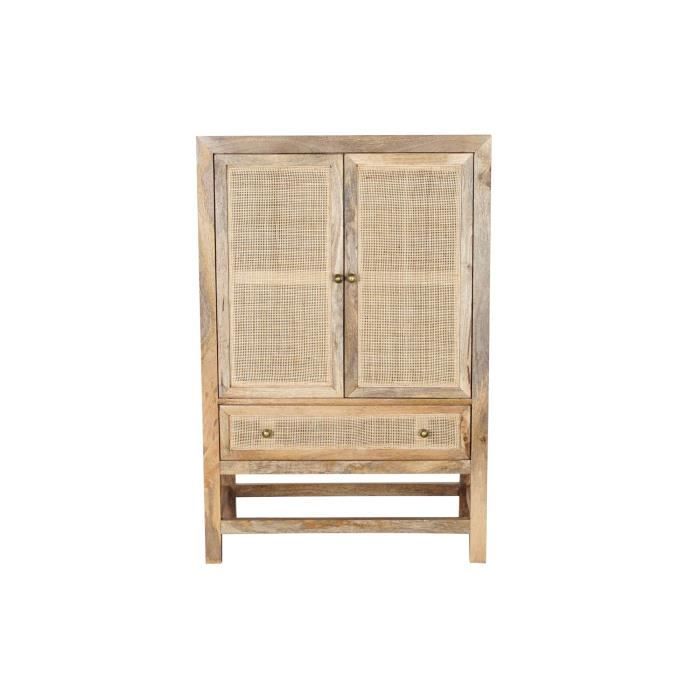 Buffet - Bois de manguier - 150 x 43 x 80 cm - Blanc - Brun foncé