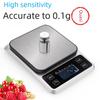 Stainless Steel Rechargeable Kitchen Scale, 0.1g Precision, 10kg Capacity