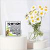 Son Birthday/Christmas Gifts: Clear Acrylic Desk Sign. Mom/Dad’s Keepsake (for Graduation too).