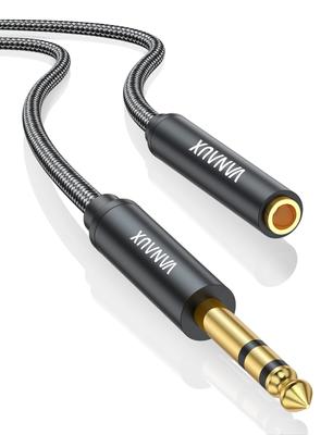 VANAUX Extension Cable Guitar Cable Extension Inch Standard Plug Male To Female TRS Stereo Audio Cable for Speakers 6.35mm 1/4 Guitar, Bass,