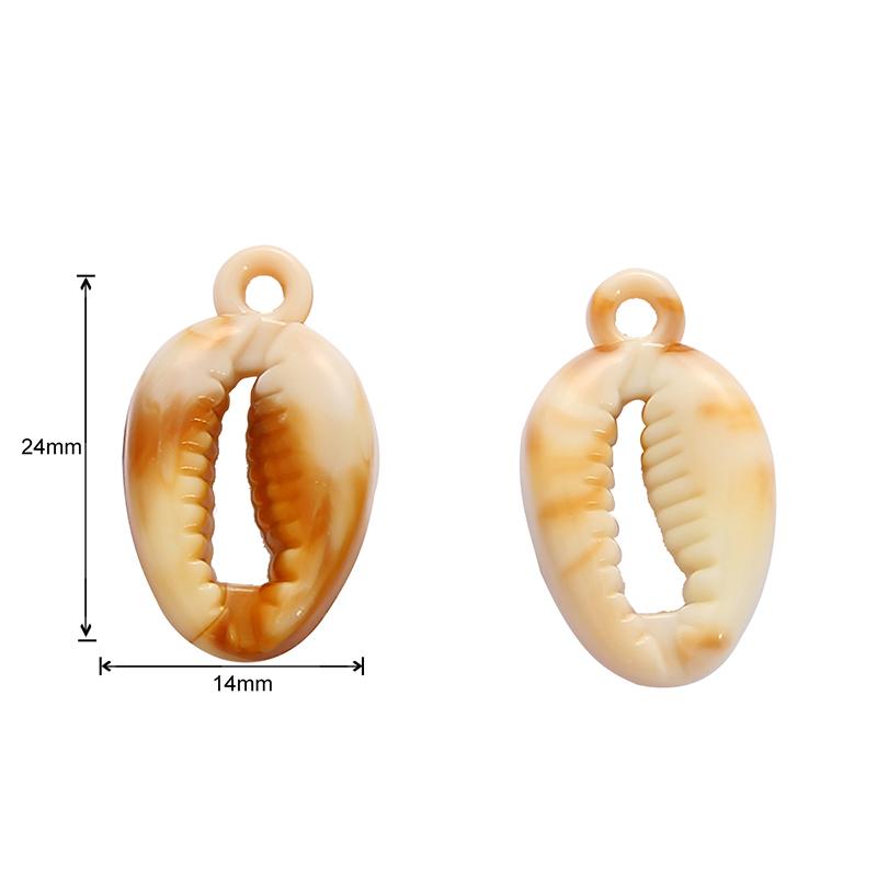 500G Conch Fish Hippocampus Shell Starfish Mixed Acrylic Perforation Beads for DIY Jewelry Making