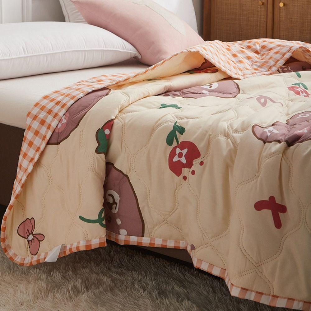 Bedroom Bedding Cover 150x200CM Comforter Washable Soft Comfortable Summer Quilt Printed Thin Wadding Blanket
