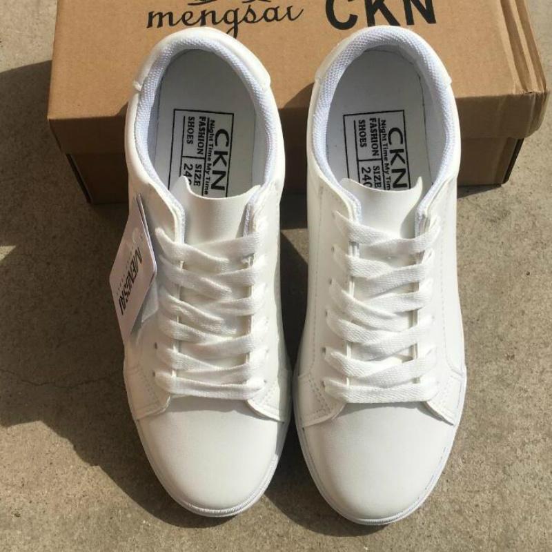 Women's Pu Leather Lace Up Flat Shoes Casual Canvas Shoes Large Size Office Casual Sneakers