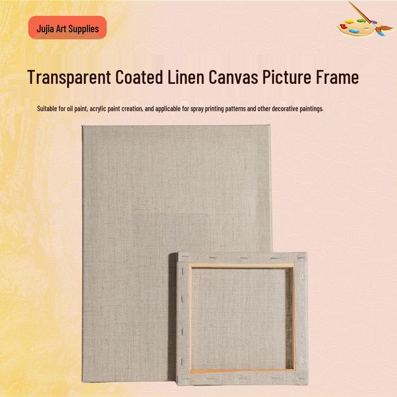 Transparent Coated Linen Canvas Frame for Hand-Painted DIY Oil Painting - Pure Cotton Linen Canvas Board