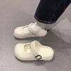 Fashion Slippers Women Closed Toe Low Heel Round Toe Shoes for Women Breathable Light Flat Casual Comfortable Slippers Zapatos De Mujer