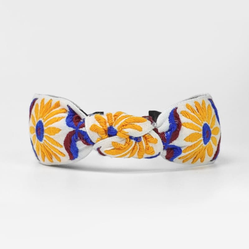 LALA Ethnic Flower Imported Hairband - Yellow