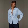 YYFS Damenmode Casual Frühling Herbst Streifendruck Langarm Polokragen Blusen & Hemden